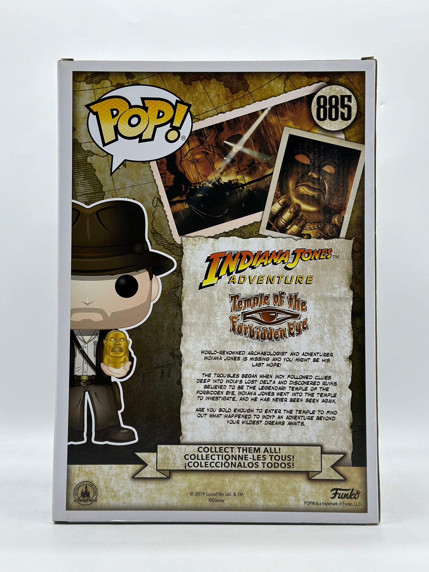 Pop! Indiana Jones Adventure 885 Indiana Jones Disney Parks Exclusive 10’Inch