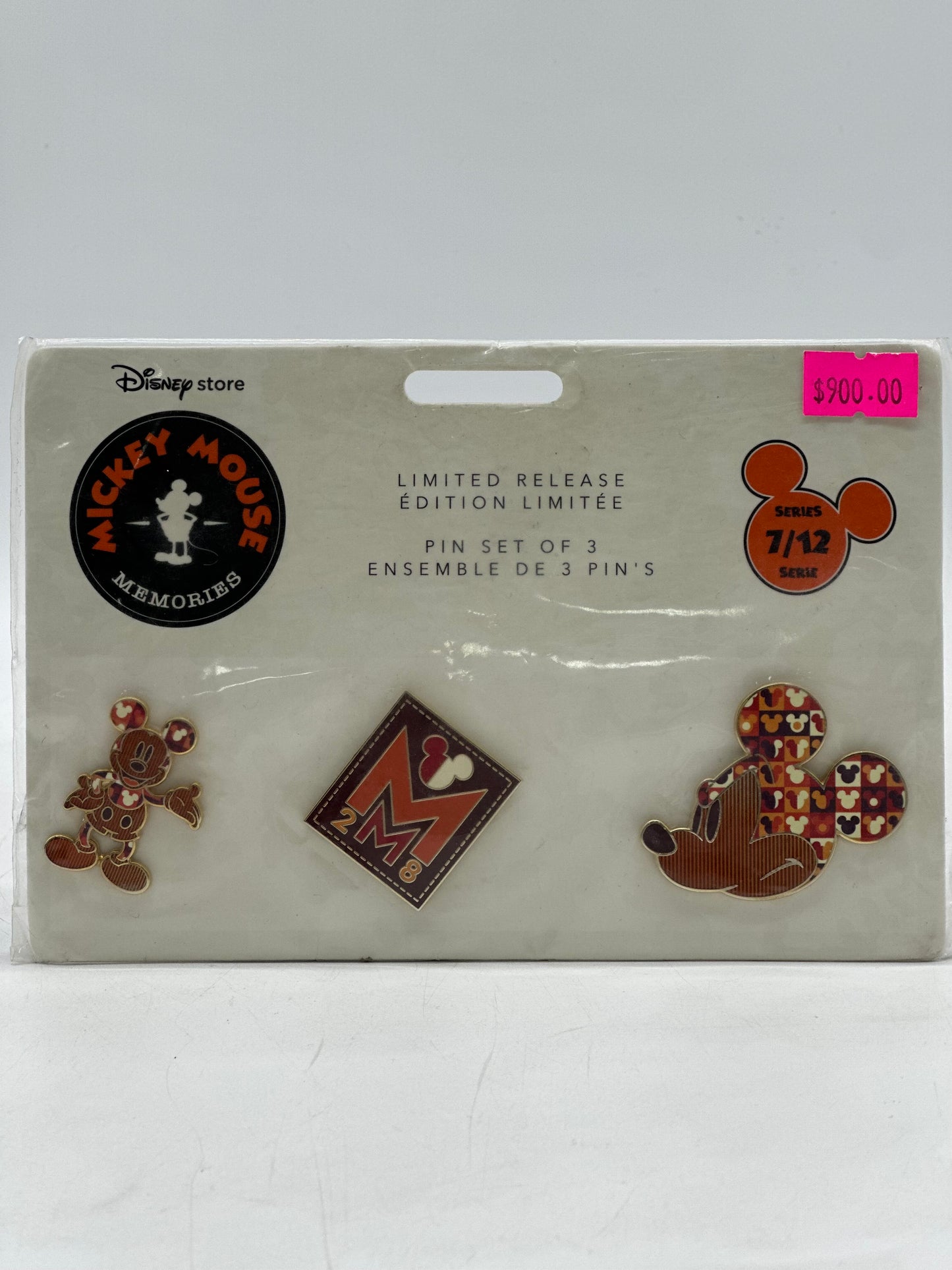 Disney Store Mickey Mouse Memories Pin Set Of 3 Limited Release 7/12