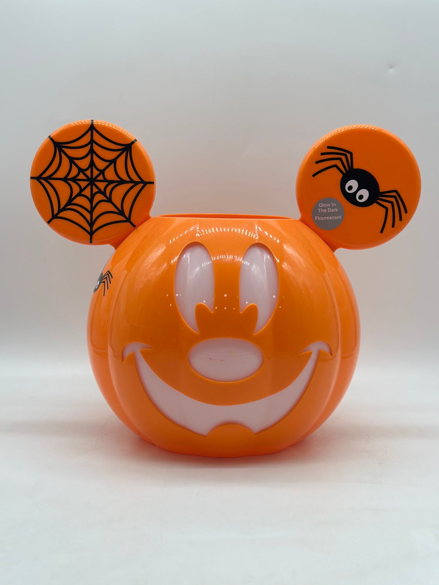 Mickey Mouse Pumpkin Halloween Candy Jar Glows In The Dark