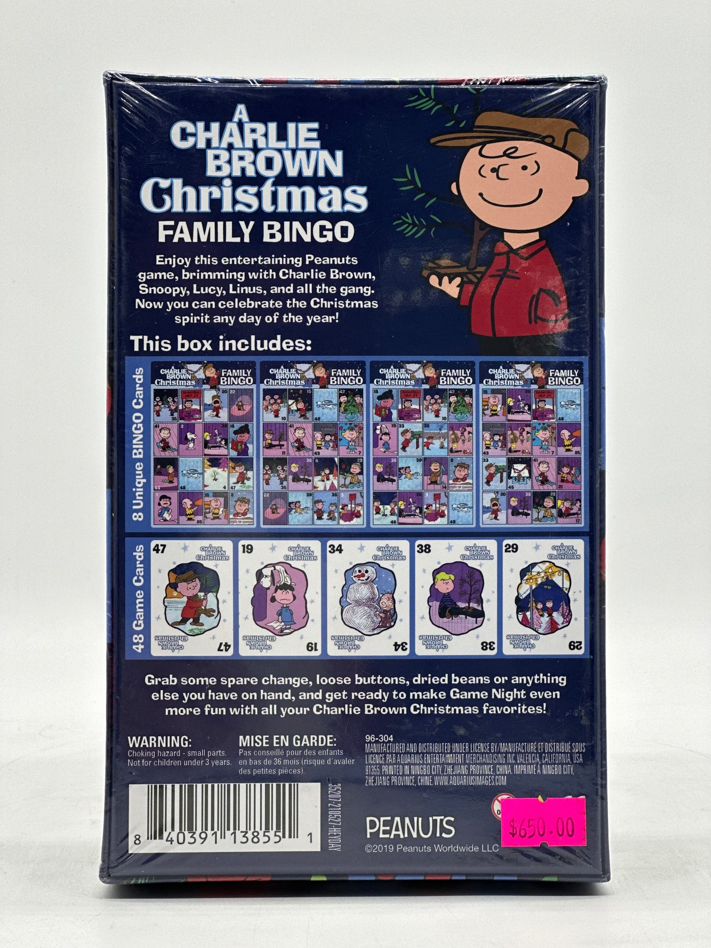 A Charlie Brown Christmas Family Bingo