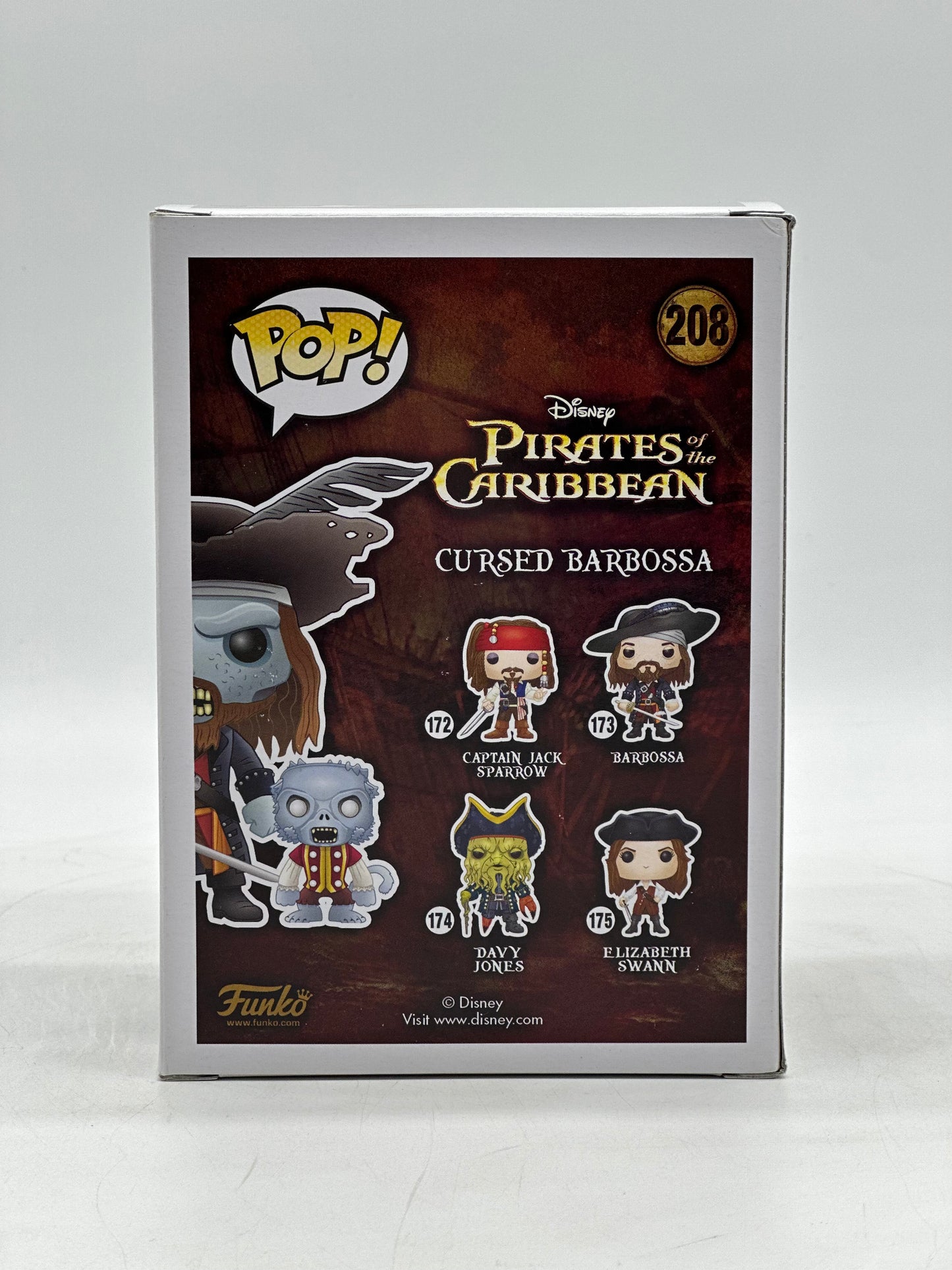 Pop! Disney Pirates OF The Caribbean 208 Cursed Barbossa 2016 Summer Convention Exclusive