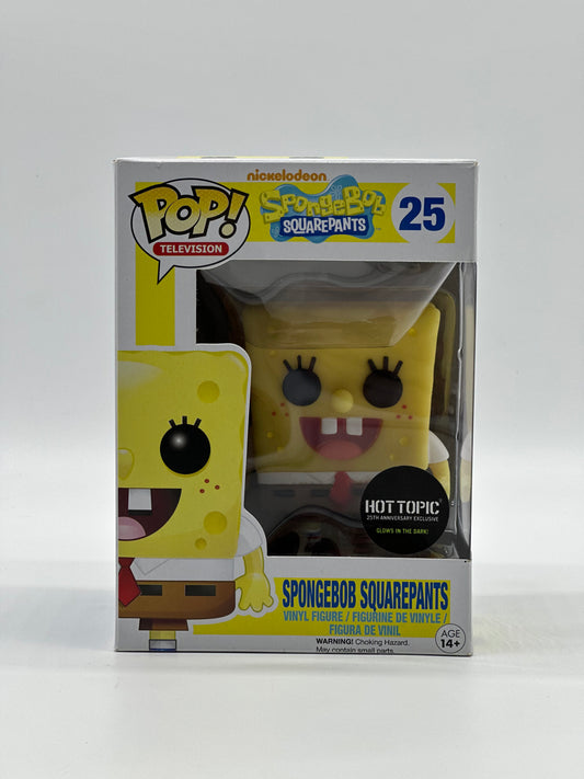 Pop! Television Nickelodeon SpongeBob SquarePants 25 SpongeBob SquarePants HotTopic 25TH Anniversary Exclusive Glows In The Dark