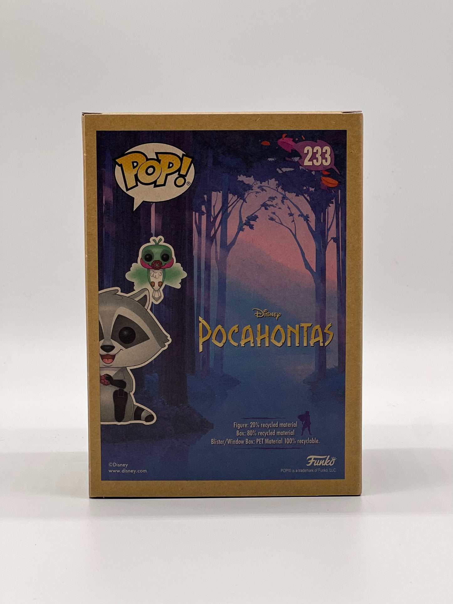 Pop! Disney Pocahontas 233 Meeko With Flit BoxLunch EarthDay Exclusive