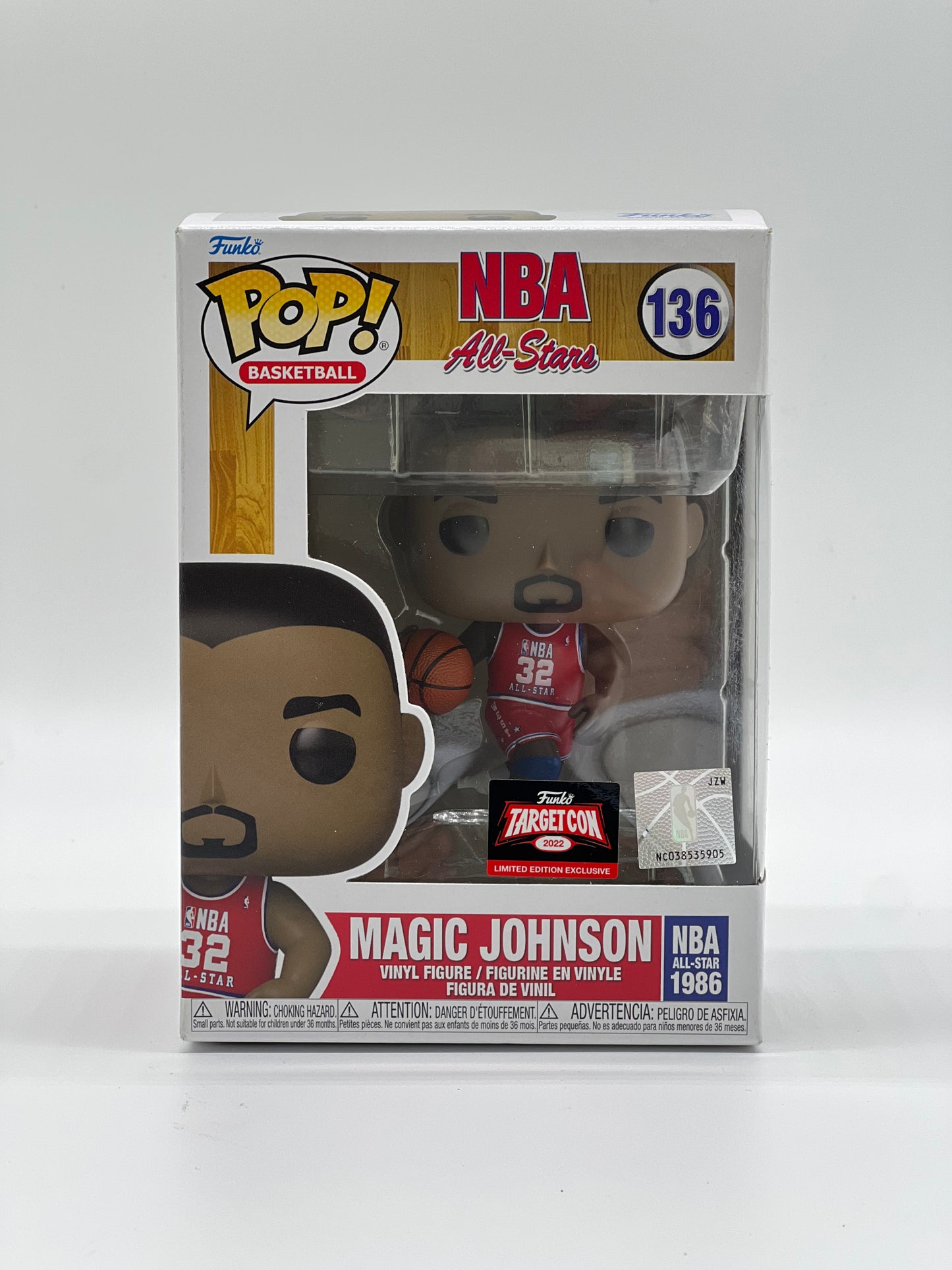 Pop! Basketball NBA All-Stars 136 Magic Johnson NBA All-Star 1986 TargetCon 2022 Limited Edition Exclusive