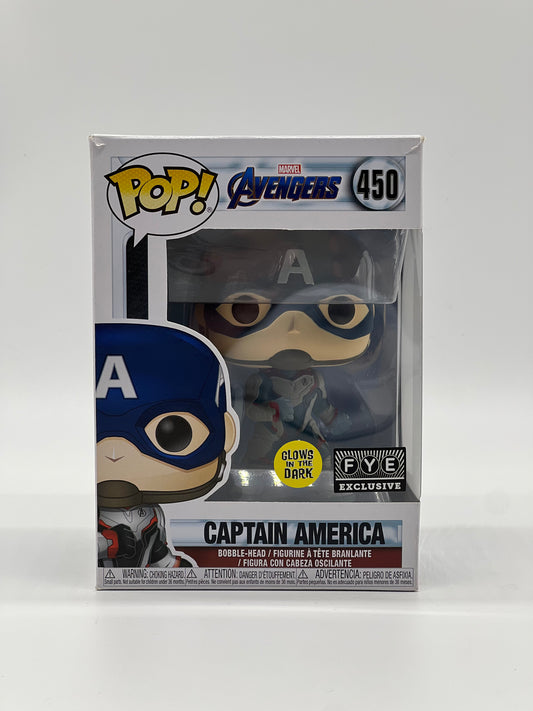 Pop! Marvel Avengers 450 Captain America Glows In The Dark FYE Exclusive