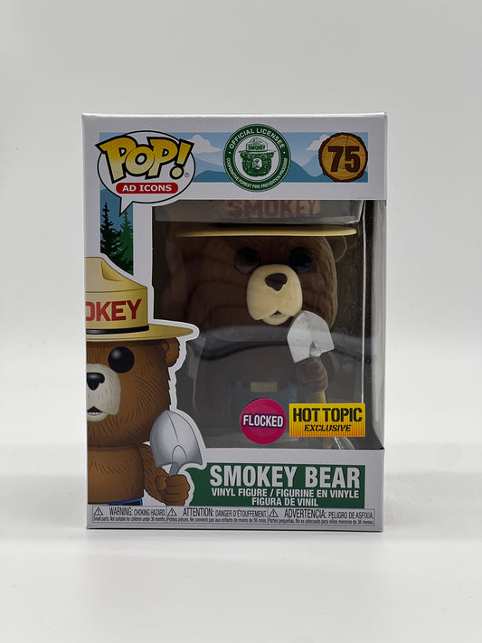 Pop! Ad Icons Official License Cooperative Forest Fire Prevention Program 75 Smokey Bear Flocked HotTopic Exclusive