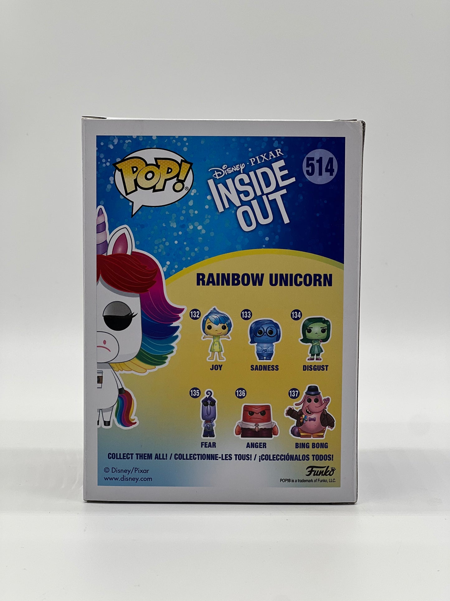 Pop! Disney Pixar Inside Out 514 Rainbow Unicorn Disney Parks Exclusive