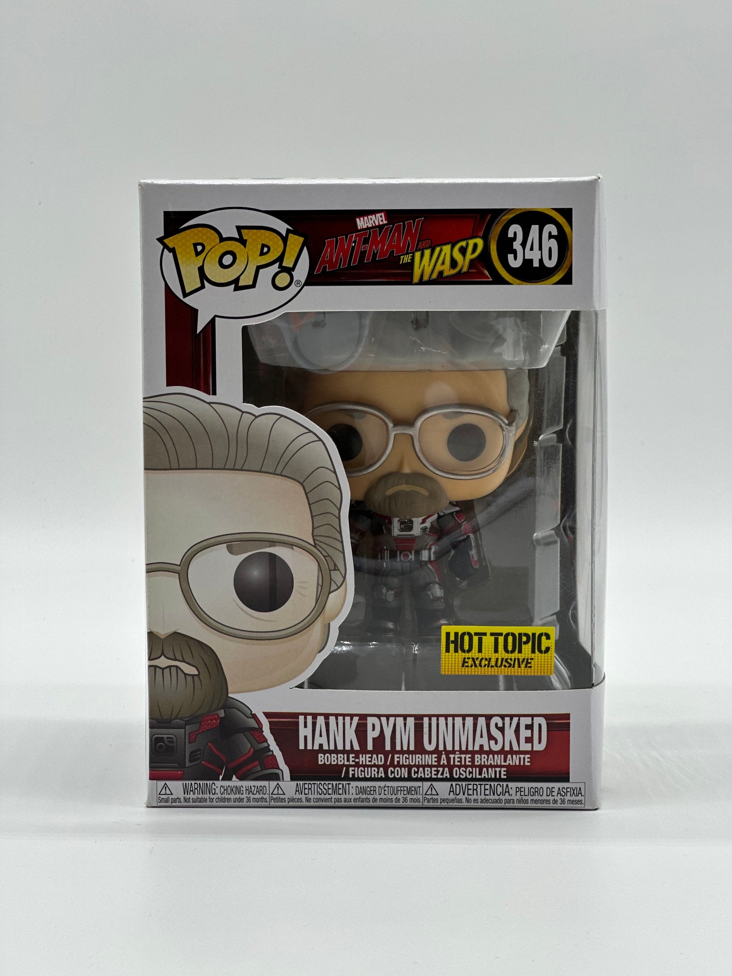 Pop! Marvel Ant-Man And The Wasp 346 Hank Pym Unmasked HotTopic Exclusive