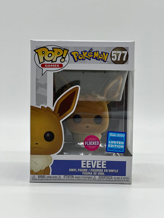 Pop! Games Pokemon 577 Eeve Flocked 2020 Wondrous Convention Limited Edition Exclusive