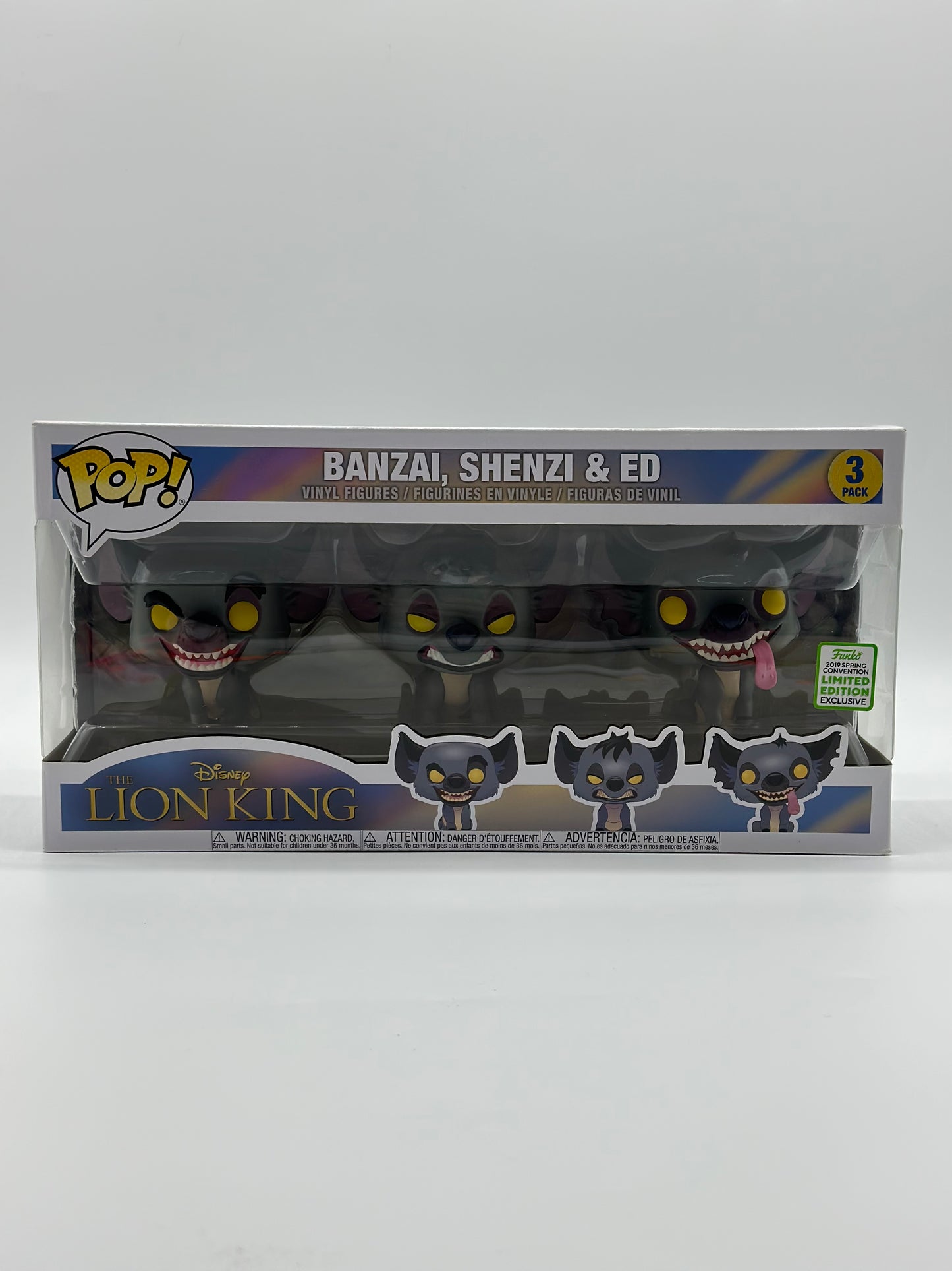 Pop! Disney The Lion King 3 Pack Banzai, Shenzi & Ed 2019 Spring Convention Limited Edition Exclusive