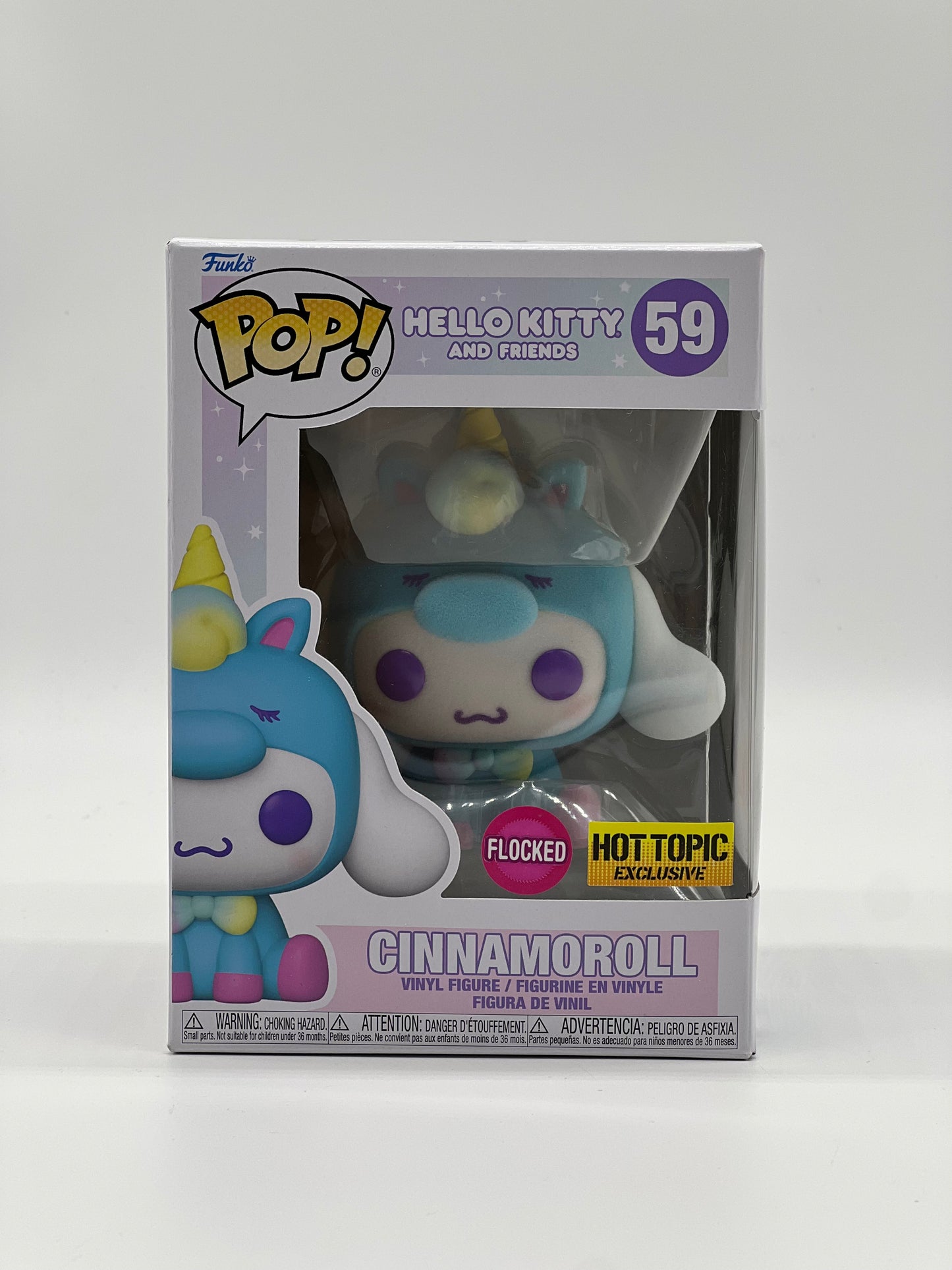 Pop! Hello Kitty And Friends 59 Cinnamoroll Flocked HotTopic Exclusive