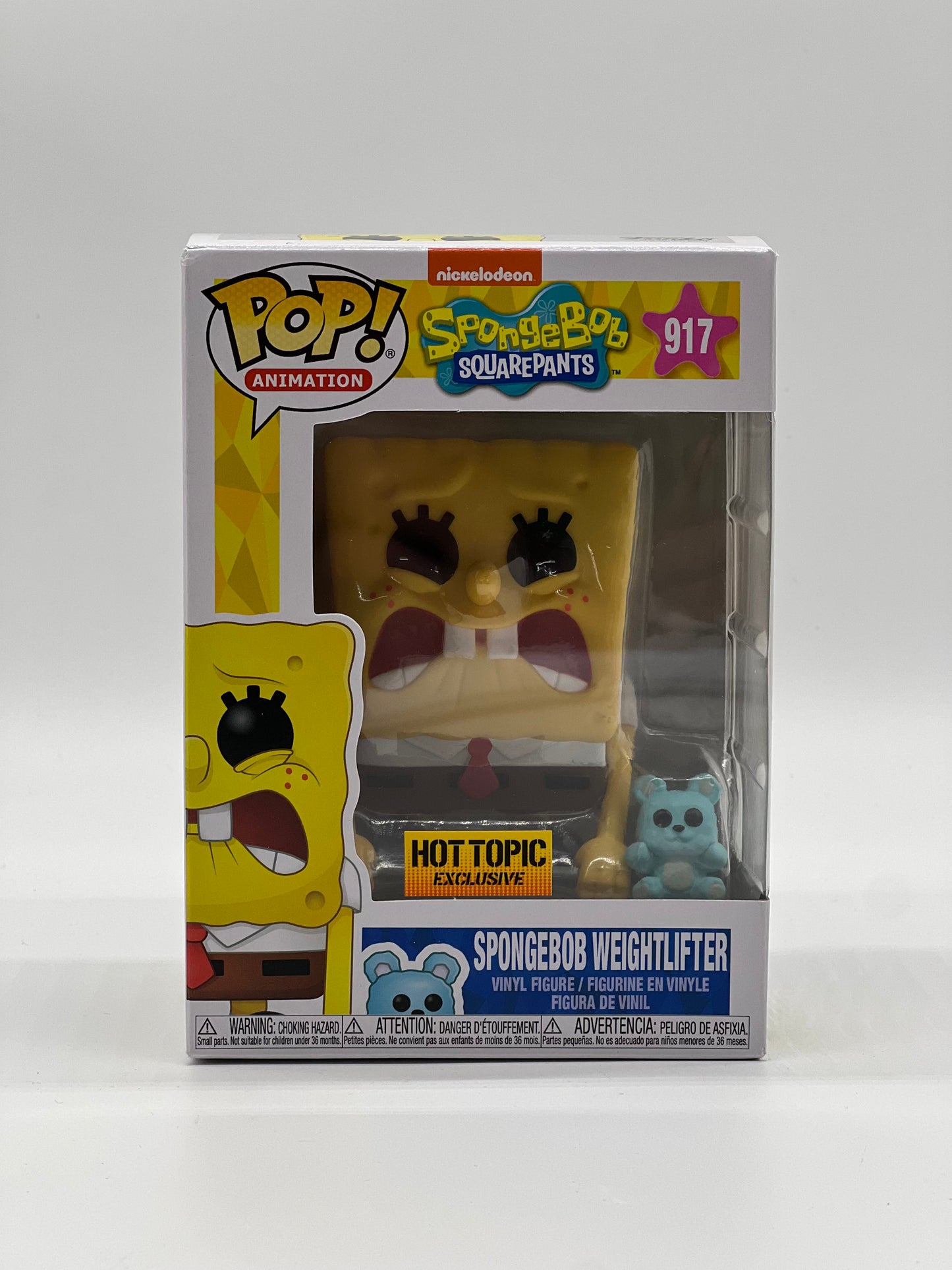 Pop! Animation Nickelodeon SpongeBob SquarePants 917 SpongeBob Weightlifter HotTopic Exclusive