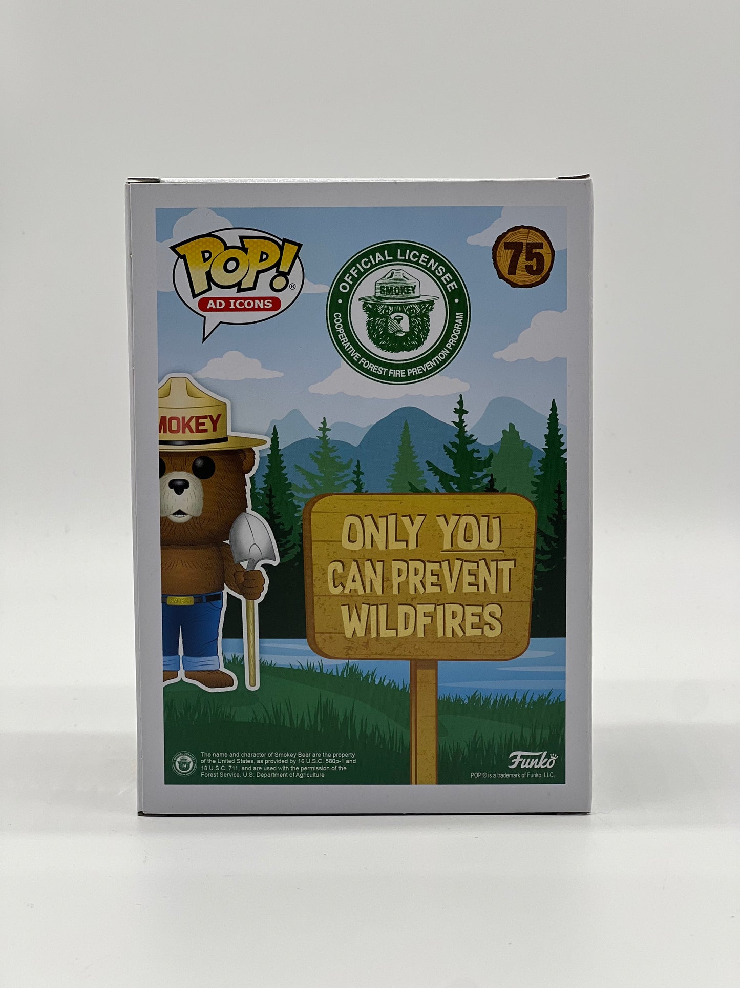 Pop! Ad Icons Official License Cooperative Forest Fire Prevention Program 75 Smokey Bear Flocked HotTopic Exclusive