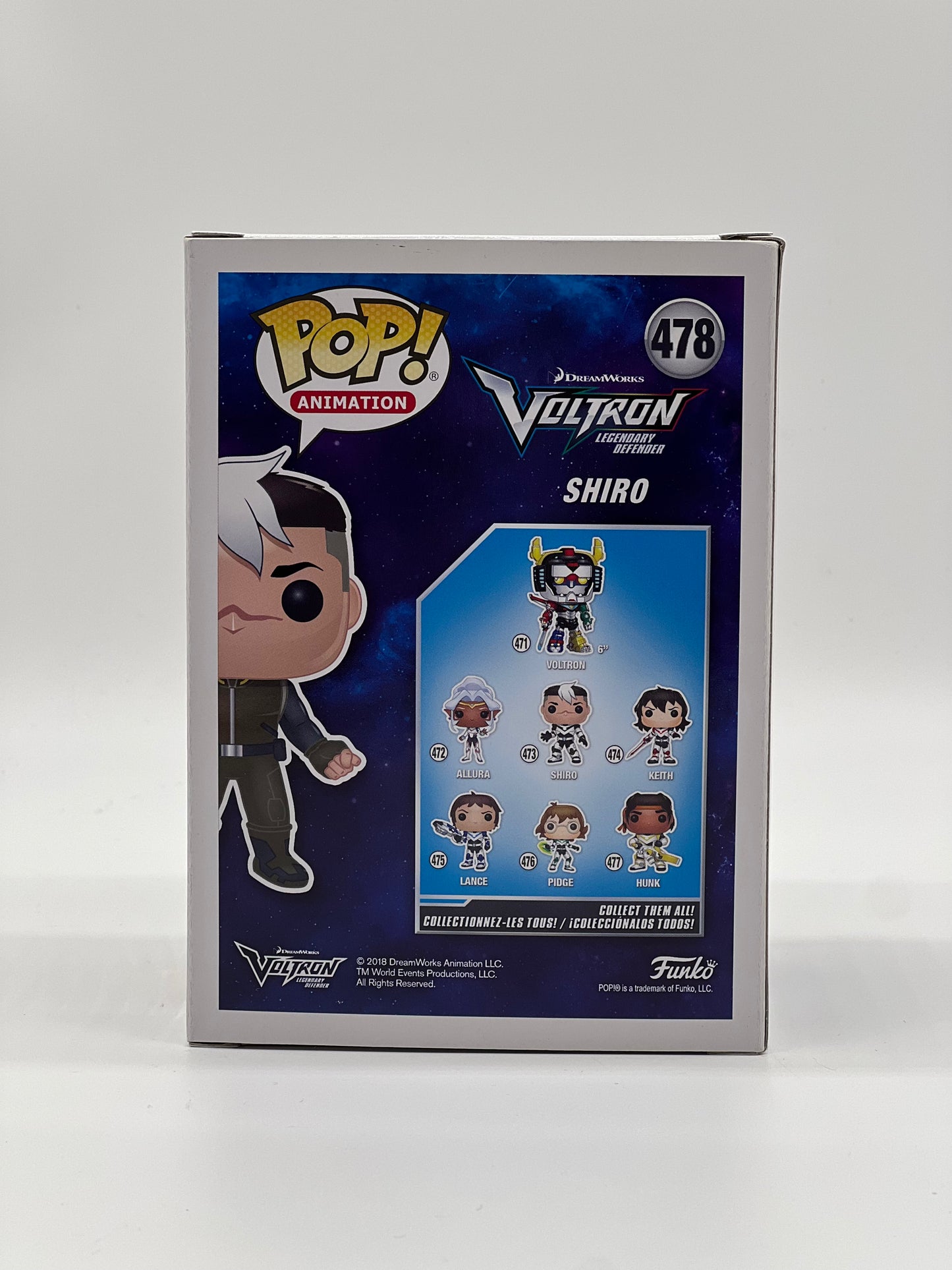 Pop! Animation DreamWorks Voltron Legendary Defender 478 Shiro Glows In The Dark HotTopic Exclusive